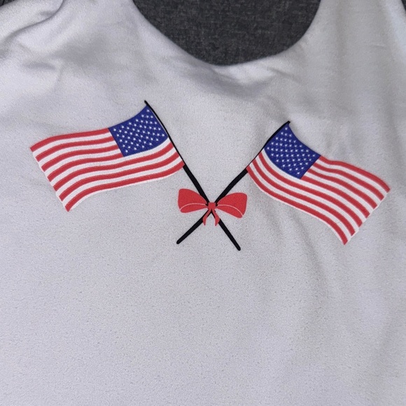 Cult Favorite- NWT White Halter Top with American Flag size Small - Picture 7 of 12